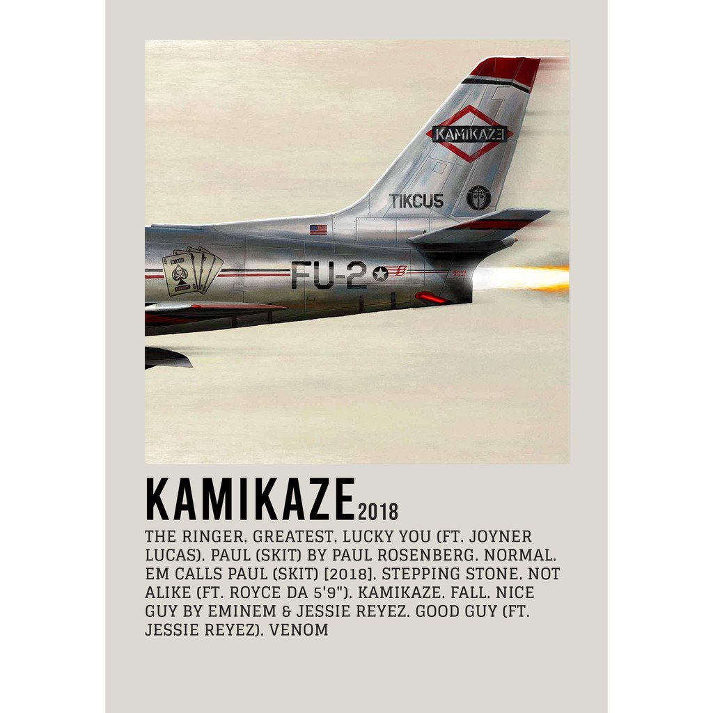 Aesthetic Poster Wall Kamikaze อัลบั้มโดย eminem แร็ปเปอร์ชื่อดัง