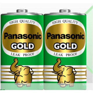 ถ่าน D สีเขียวทอง Battery green gold Panasonicแท้ รับประกัน1ปี(กล่องละ24ก้อน)