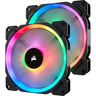 CORSAIR LL140 RGB 140mm Dual Light 2 Fan Pack with Lighting Node PRO