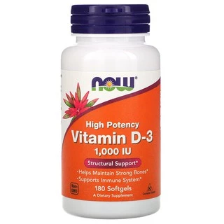 Vitamin D3 1,000–10,000IU | กระดูกแข็ง เสริมภูมิ | Now Foods | 120/180/240 เม็ด | แท้พร้อมส่ง