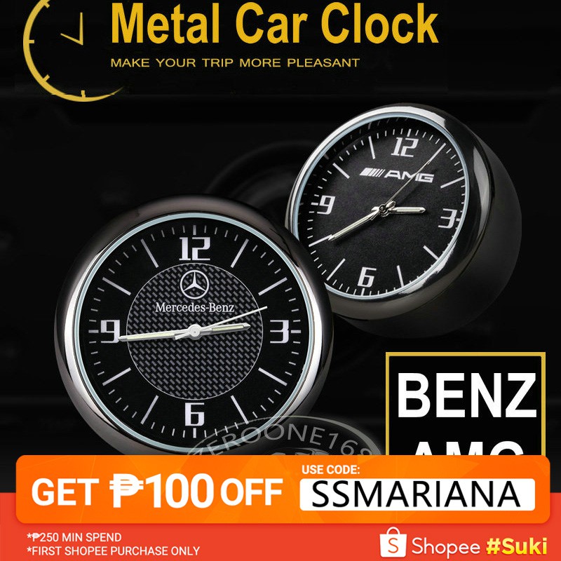 Mercedes-benz นาฬิกาอิเล็กทรอนิกส์ดิจิทัล เรืองแสง สําหรับรถยนต์
