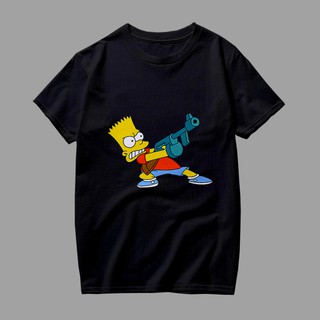 HH เสื้อยืด The Simpson ลายเท่ห์ๆ กวนๆ น่ารักๆ #เสื้อยิดลายการ์ตูน #The Simpson #Simpson #สีดำ เสื้อยืดผ้าฝ้าย