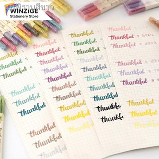 🥂เตรียมจัดส่ง💌﹊❁✁Winzige 3 Colors Brush Pen Set Double Side Vintage Color Marker Replace Tombow Dual