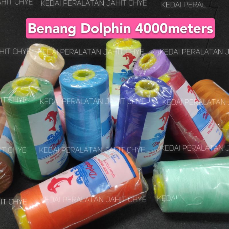 Benang Jahit Dolphin 4000 เมตร Benang Baju Dolphin 4000m