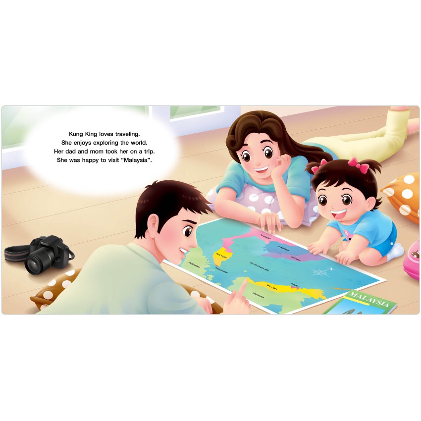 Plan For Kids หนังสือ เรื่อง Kung King Travels in Malaysia (กุ๋งกิ๋งเที่ยวมาเลเซีย) ปกอ่อน (อังกฤษ-ไทย) ราคา ถูกที่สุด ดีลบีเคเค แกลเลอรีภาพที่ 2