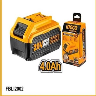 INGCO FBLI2002 Lithium-ion 20V 4.0Ah แบตเตอร์รี่ลิเธียม-ไอออน 20โวลต์ 4 แอมป์ ใช้แทน TOTAL รุ่น TBLI2002 ได้