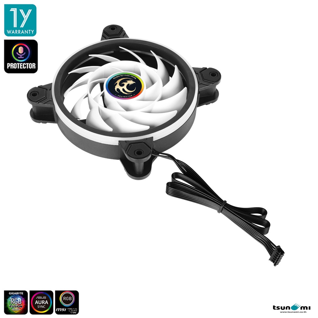 พัดลมระบายความร้อน Tsunami Protector 1262 Cooling Fan x5 (Additional Package) ARGB 12CM รับประกันสินค้า 1 ปี