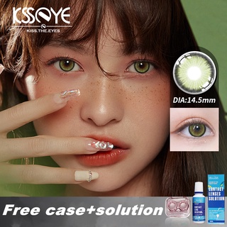 Ksseye คอนแทคเลนส์ บิ๊กอาย แต่งหน้า 2 ชิ้น / คู่ พร้อมโซลูชั่น และเคสฟรี