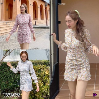 B16175 เดรสสั้น กระโปรงย่นรอบตัว แขนชั้นๆ ตุ๊กตาน่ารักสุดๆ Short dress, ruffled skirt, layered sleeves, super cute doll.