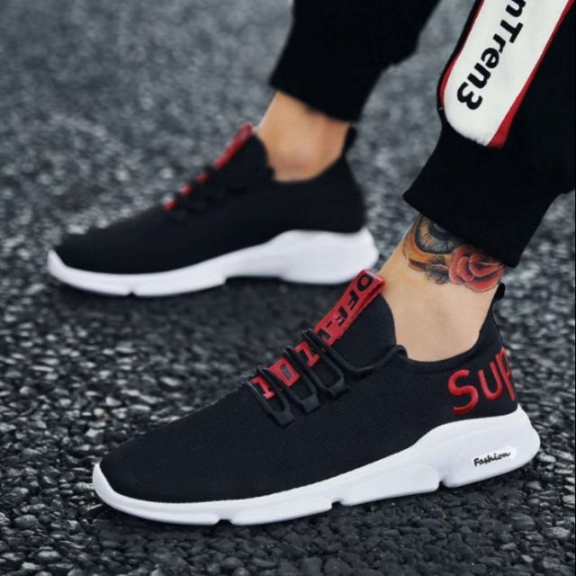 Sup รองเท้ากีฬาผู้ชาย รองเท้าผ้าใบ Kasut Fashion Off White
