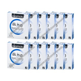 ถุงยางอนามัย Okamoto Gel Plus แพ็ค 12 กล่อง (24 ชิ้น)