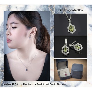 Peridot +CZ คอลเลคชั่นเซตสร้อยคอ+ต่างหู By ARKANG COLLECTIONS