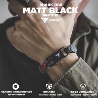 กำไลข้อมือ รุ่น MATT BLACK  [แจ้งขนาดรอบข้อมือในแชท ]  เชือกถัก PARACORD BY CORDPLAY