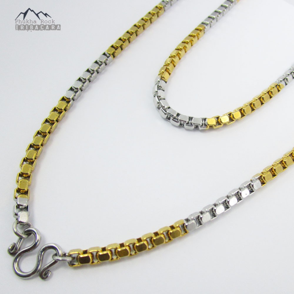 U50 สองกษัตริย์ ลายผ่าหวาย ขัดเหลี่ยม สร้อยคอ แขวนพระ สร้อยสแตนเลส สร้อยพระ stainless necklace - รูปที่ 2