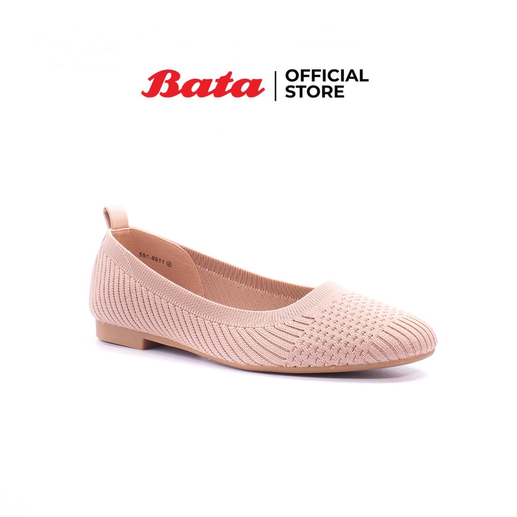 Bata บาจา รองเท้าบัลเล่ต์แบบสวมหุ้มส้น ส้นแบน น้ำหนักเท้า สวมใส่ง่าย สำหรับผู้หญิง รุ่น Gaily สีเบจ 5518911