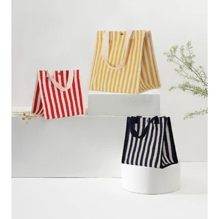 กระเป๋าถือ แคนวาส Strip bag ลายทาง (A201) กระเป๋าสะพายข้าง