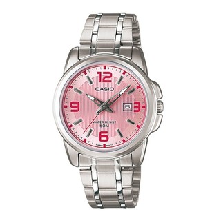 CASIO Standard lady สายสแตนเลส LTP-1314D-5AVDF (ชมพู/เงิน)