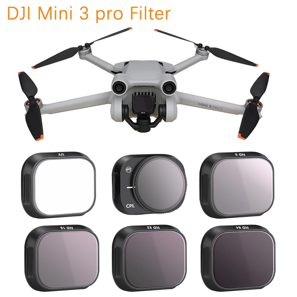 ชุดกรองอลูมิเนียมสําหรับ DJI Mini 3 Pro/DJI Mini 3 กล้องเลนส์ Mcuv Cpl ND8 ND16 ND32 ND64 ตัวกรอง Aerial shot อุปกรณ์เสริม