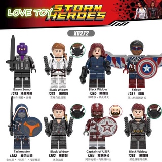 Nkodok Marvel Super Heroes Minifigures Captain of Ussr Falcon Taskmaster Compatible Lego Avengers Building Blocks