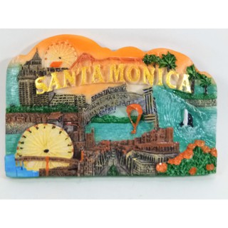 แม่เหล็กติดตู้เย็นนานาชาติสามมิติ รูปแซนตามอนิกา รัฐแคลิฟอร์เนีย 3D fridge magnet Santa Monica, California