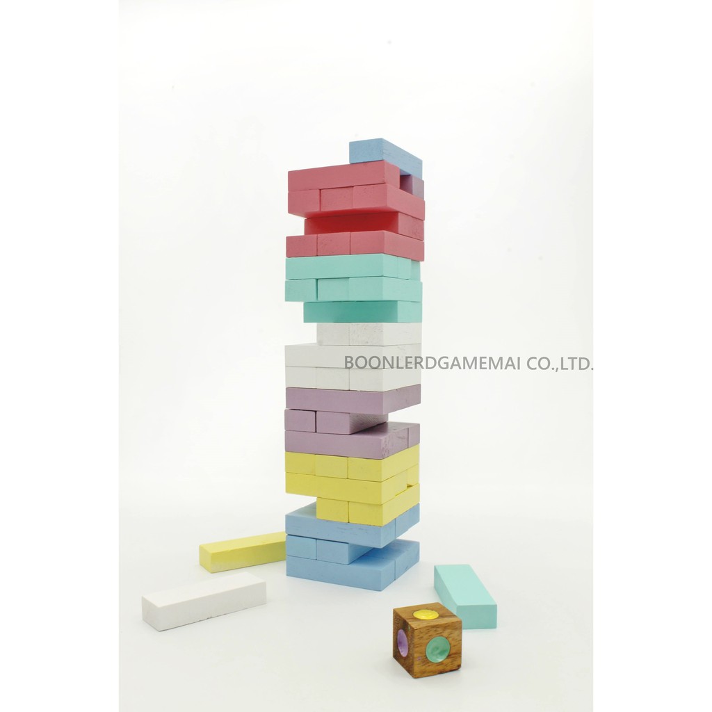 เกมส์ถล่มตึก สีพาสเทล (Jenga Tumble Tower Pastel Color)