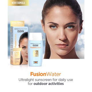 แท้ISDIN Fotoprotector Fusion Water SPF50 50mlเหมาะสำหรับทุกสภาพผิวให้การปกป้องแสงแดดได้สูงมาก ทั้งรังสี UVA และ UVB