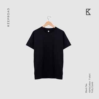 เสื้อยืดคอกลมสีดำ Black Tee 100% cotton