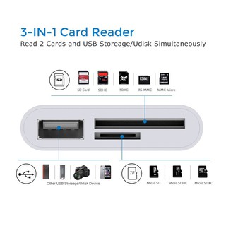 PP 3in1 USB-C to SD/TF Card Camera Reader สายพ่วง โอนถ่ายข้อมูล รูปภาพได้ Type C