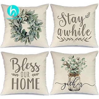 Farmhouse Decor Pillow Covers 18X18 Inch Set of 4