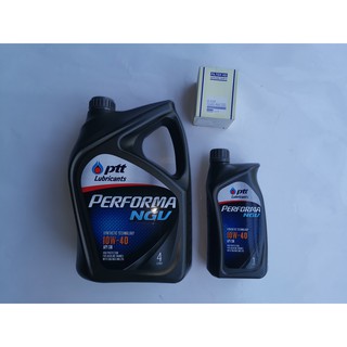 PTT Performa NGV 10W40 สำหรับเครื่องติดแก้ส ขนาด 5 ลิตร+กรองน้ำมันเครื่อง Honda ทุกรุ่น Filter HD