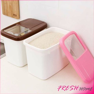 ถังเก็บข้าวสารพร้อมถ้วยตวง กล่องเก็บข้าวสารกันแมลง กันความชื้น Rice Storage Box with Cup