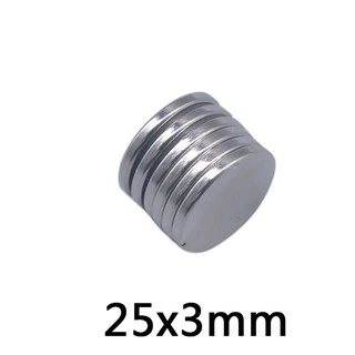 1ชิ้น แม่เหล็กนีโอดิเมียม 25x3มิล กลมแบน 25*3มิล Magnet Neodymium 25x3mm แม่เหล็กแรงสูง 25*3mm แม่เหล็ก
