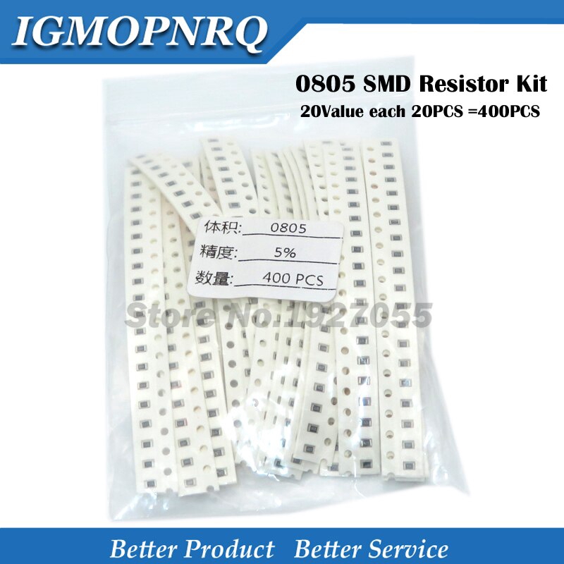 33Value each 20PCS =660PCS 0805 SMD Resistor Kit  1% 1/8W 10 ohm-1M 10ohm 22ohm 1K 2.2K 4.7K 6.8K 10