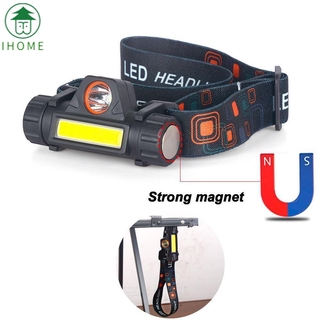 HOMEDEESHOP ไฟฉายคาดหัว Q5+COB 1500LM ไฟฉายชาร์จไฟUSB  มีแม่เหล็กด้านข้าง USB Rechargeable Mini Headlight ไฟคาดหัว