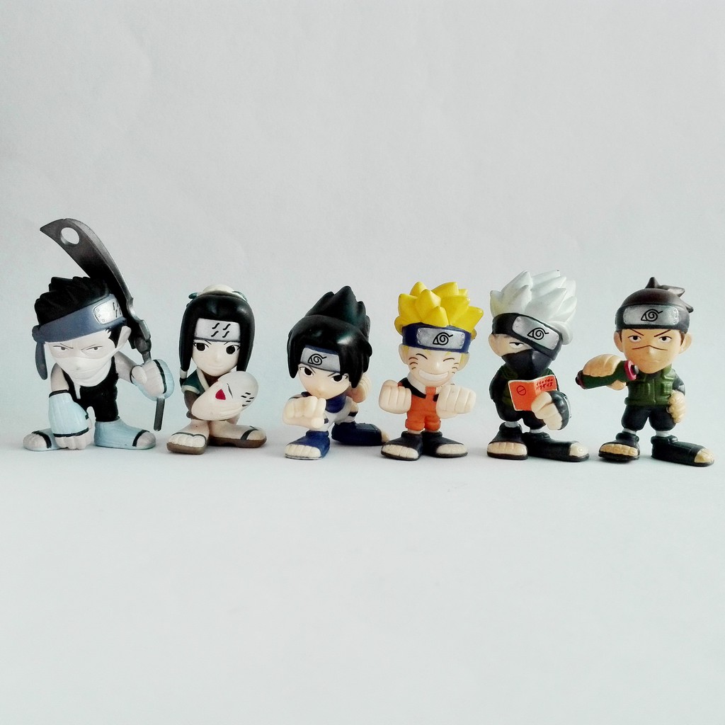 6ชิ้น นารูโตะ ซาสึเกะ คาคาชิ ซาบุสะ ฮาคุ นารา มินิ ฟิกเกอร์ โมเดล อนิเมะ Naruto Shippuden FIGURE Mod