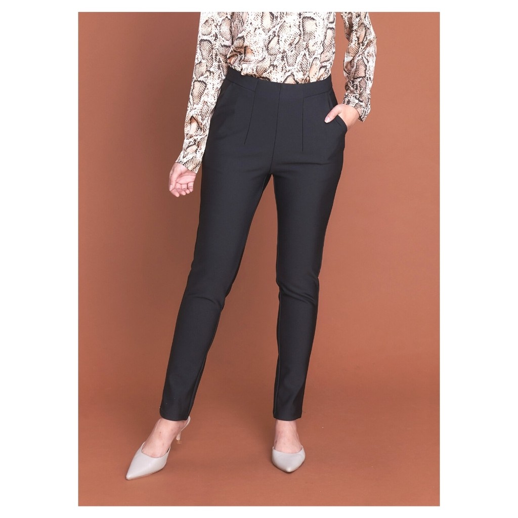 YNO V-pocket skinny trousers 27071 กางเกงขายาวเข้ารูปซิปข้าง 27071