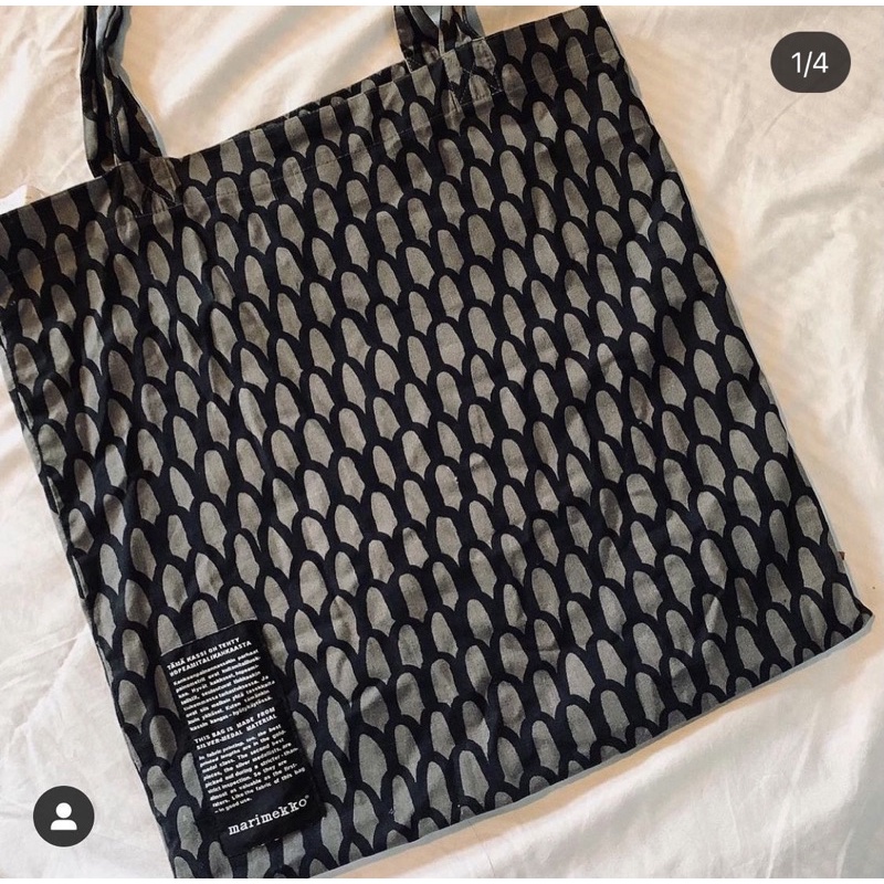 Marimekko tote bag รุ่น limited made in Estonia ป้ายดำ | Shopee Thailand