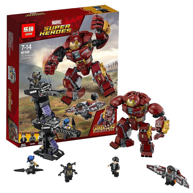 Alpha บล็อกตัวต่อ 07102 SY1001 ฮัคบัสเตอร์ The Hulk buster Hulkbuster อเวนเจอร์ Avengers ของเล่น Leg