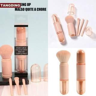 【COD Tangding】4 In 1 Skin Tone Retractable Makeup Brush Portable Makeup Brush Beauty Tool Mini Eye Brush