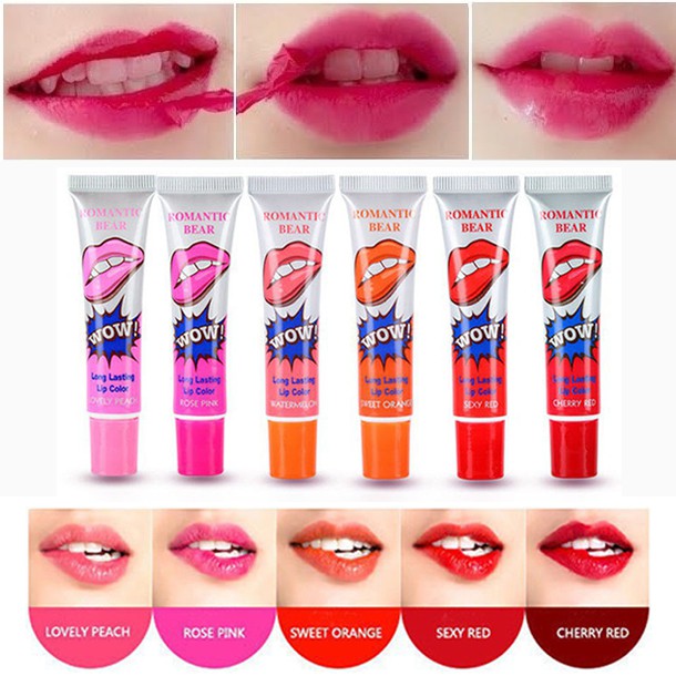 ลิปสติก ลิปแทททู เเบบลอกออก กันน้ำ ติดทนนาน