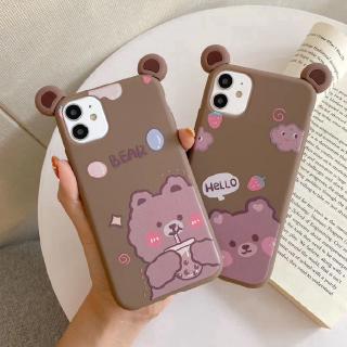 Xiaomi Redmi Note 9 Pro Note 9s Redmi Note 7 Note 6 Pro Redmi Note 5 Pro Cute Cartoon Bear Case Cover เคสโทรศัพท์มือถือลายการ์ตูนหมีสําหรับ