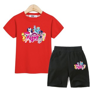 Fashion My Little Pony girl dress set เด็กผู้หญิงเสื้อยืดและผ้าฝ้ายกางเกงเสื้อผ้าเด็ก