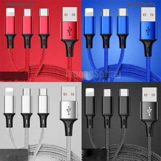 ท่ามกลางฤดูใบไม้ผลิ☆ 3 In 1 สายชาร์จ Micro Usb ซิงค์ข้อมูล ชาร์จเร็ว สําหรับ Iphone