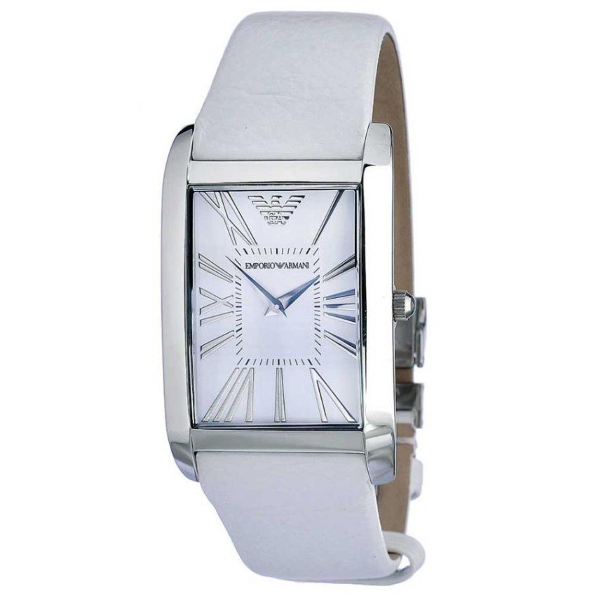 Emporio Armani Watch Stainless Steel นาฬิกาผู้ชาย สีขาว สายหนังAR2045