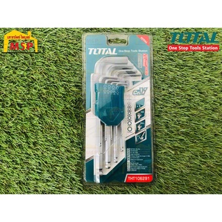 Total โททอล กุญแจหกเหลี่ยมหัวบอล 9 ตัวชุด THT-106291 ประแจ กุญแจแอล ประแจแอล ( รุ่นยาวพิเศษ )