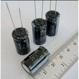 CAPACITOR 2200UF 25V ELNAสีดำ105C คาปาซิเตอร์ แท้-ใหม่แกะกล่องSize13x21mm ตัวเก็บประจุค่าเต็ม100%