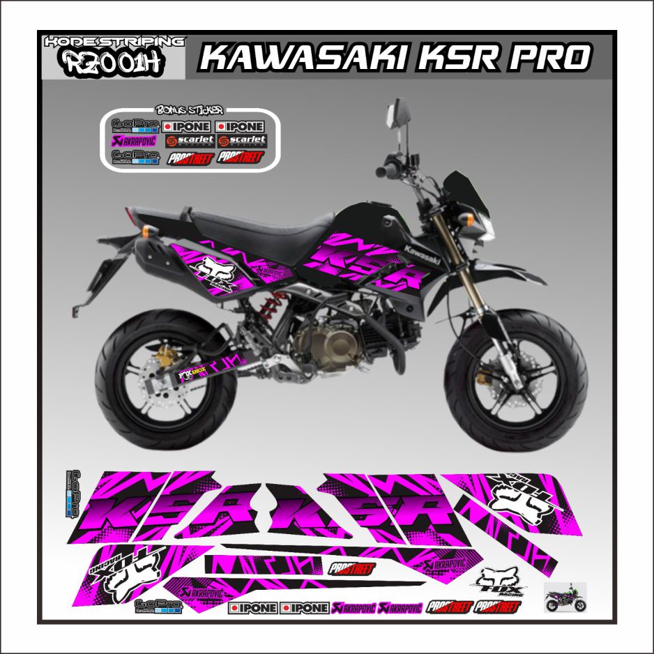 สติ๊กเกอร์แถบ Kawasaki KSR Pro 001 สติ๊กเกอร์แถบวาริชั่น Kawasaki KSR Pro รหัส 001