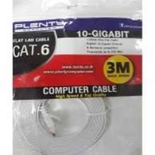 Plenty computer Flat Lan Cable Cat.6 ( 3M GIGA SPEED ) - White