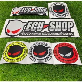 สติ๊กเกอร์ ECU SHOP (★สติ๊กเกอร์ตัดประกอบ ★) สะท้อนแสง3M สีจี๊ดORACAL