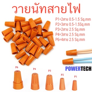 100 ชิ้น วายนัท วายนัทจับสายไฟ วายนัทต่อสายไฟ Wire Nut connectors  P1 P2 P3 P4 P6